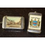 Two early 20th century chromed and celluloid advertising vesta cases for Kilmarnock and Wells (af)