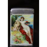 Early 20th Century chromed metal and celluloid 'Molassine' advertising vesta case (slight loss to
