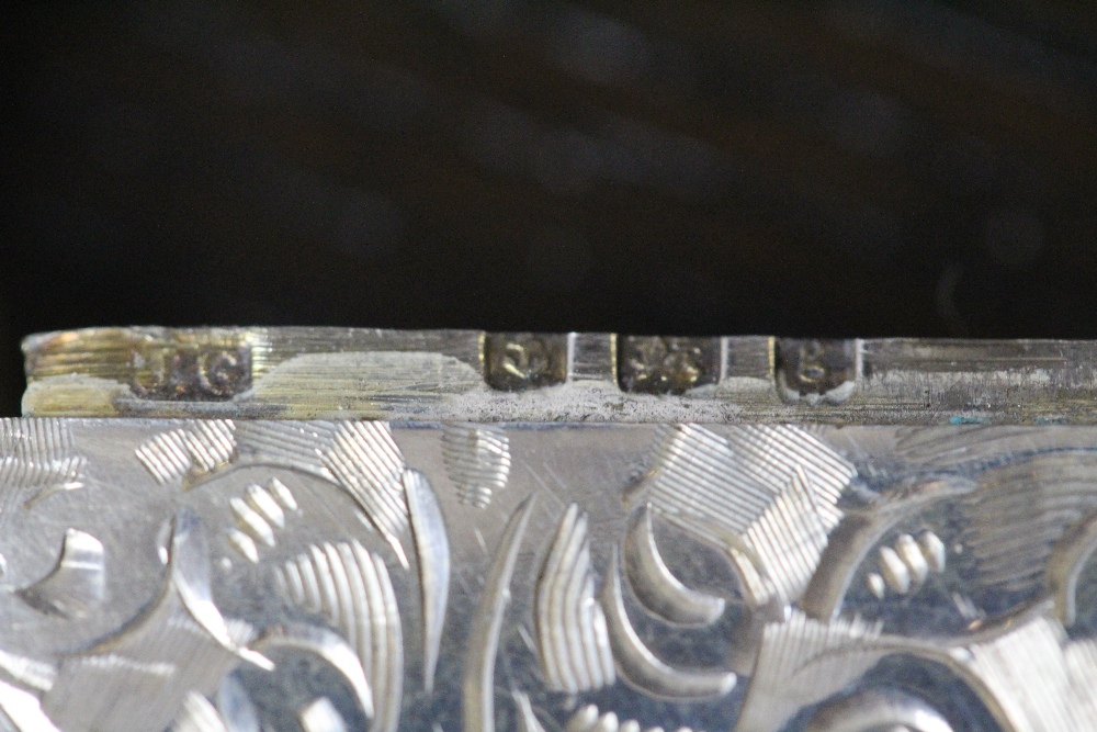 Edward VII silver vesta case of 'Landscape Orientation', curved body bright cut engraved with leaf - Image 3 of 3