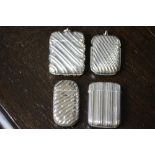 Four Victorian plated vesta cases, including 'The Beacon'