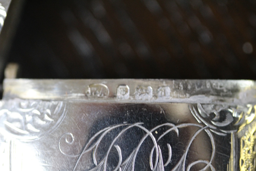 Edward VII silver vesta case by W.A., curved body with scroll bordered cartouche decorated to front, - Image 3 of 3