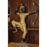 Thai cast gilded bronze Archer figure, 102cm high