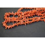 3 coral bead necklaces