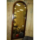 Mahogany arched topped mirror