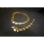 Planished costume jewellery necklace & bracelet