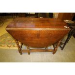 1930s oak drop leaf table