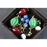 4 pairs of earrings including Cherry Amber