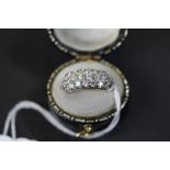 9ct white gold & white sapphire cluster ring 3.9g