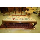 Embroidered double footstool