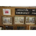 3 Parisian street scenes - oils - gilt frames