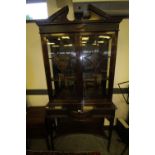 Edwardian mahogany Chippendale design display cabinet