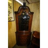 19th century Dutch Marquetry double corner cupboard