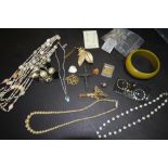 Wedding band, yellow metal link bracelet, vintage yellow metal watch strap, crystal & shell beads