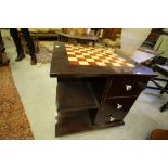 Modern coffee table/bookcase with chess board top