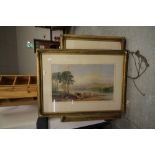 Pair of large gilt framed prints - Cattle by Wainwright