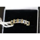 9ct gold aquamarine 5 stone ring