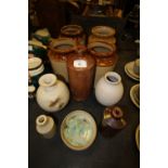 4 large Earthenware storage jars and 6 more Earthenware pots