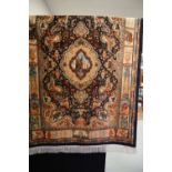 Indian Silk style rug (3' x 2'9") with Vignette Border