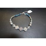 Silvered bead & ceramic bead necklace