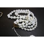 3 strand milk glass necklace