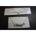 2 marcasite set necklaces