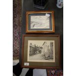2 Alfred Wainwright prints signed - Main Street, Dent and Wastwater