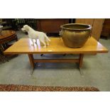 1970s teak coffee table with alloy base