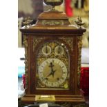 19th century oak bracket clock