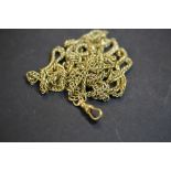 Antique long guard chain 60" yellow metal