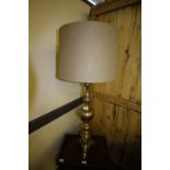 Large brass lamp & shade