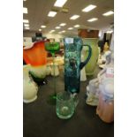 Bohemian glass jug etc