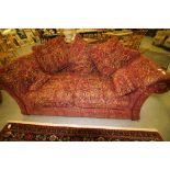 Patterned 2-seater settee with cushions