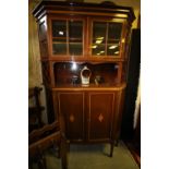 Edwardian Inlaid display or salon cabinet