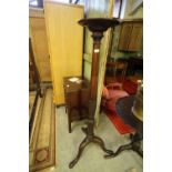 Mahogany 1920's torchere/plant stand