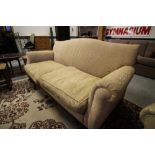 Walnut framed 3 seater settee