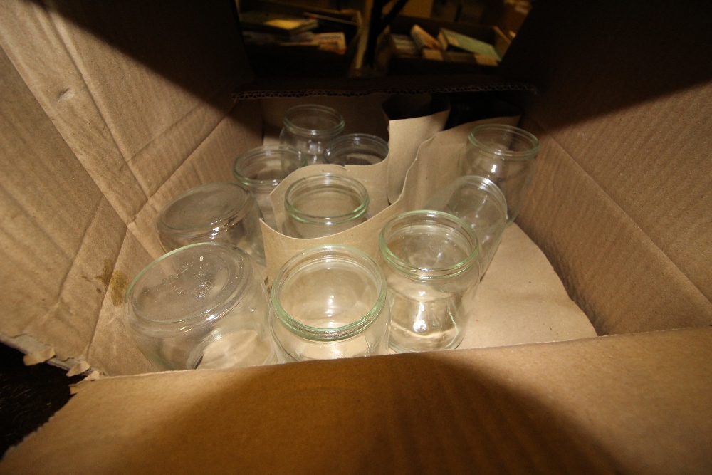 2 boxes of glass jars