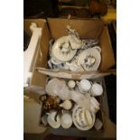 2 boxes of tea services, Royal Doulton, Royal Albert & Grays Pottery