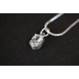 CZ pendant with silver chain