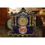 Continental porcelain mantel clock