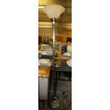 Brass effect Standard Lamp with Glass shade