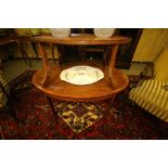 Edwardian mahogany oval two-stage dumbwaiter