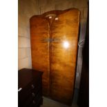 Walnut 1940's fitted Gents wardrobe