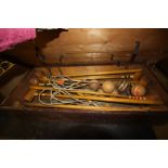 Boxed Victorian croquet set