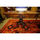 19th century rosewood fold-over tea table