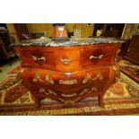 Marble topped French style boulle chest