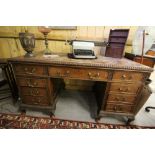 1920's mahogany pedestal desk