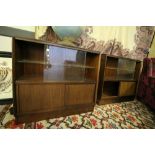 2 glazed mid-century bookcases