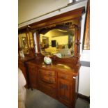 Art Nouveau Walnut mirror backed sideboard