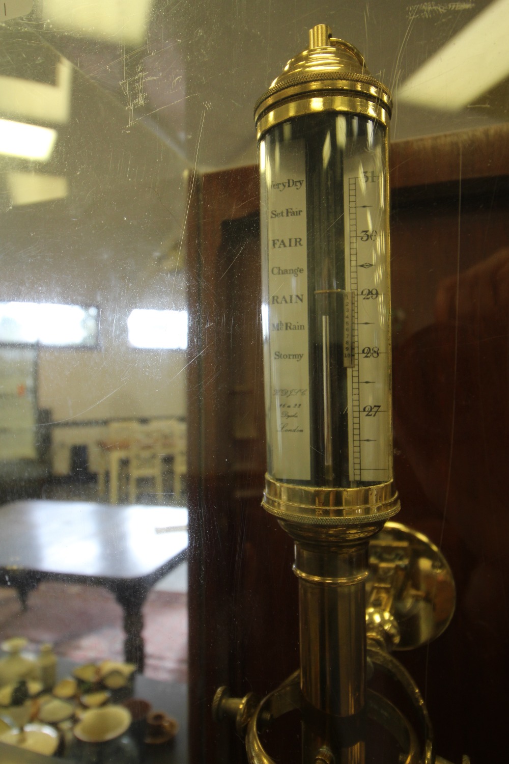 Dejoka brass ship's barometer with Gimbal & display case - Image 2 of 2