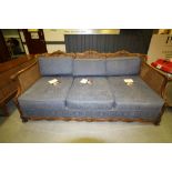 Early C 20th Bergere 3-seater settee